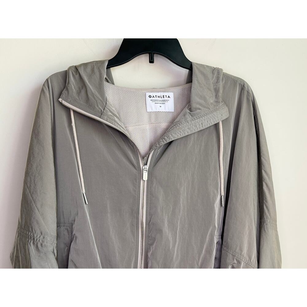 Athleta Day Drift Long Sleeve Full Zip Hooded Jacket Abalone Sheen Womens Medium - Picture 3 of 11
